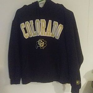Colorodo University hooded sweatshirt navy blue.
